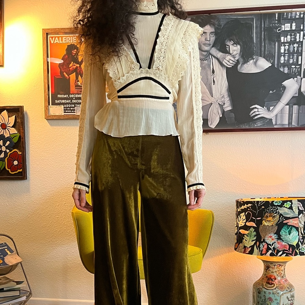 Ana Sui Victorian Semi Sheer Blouse